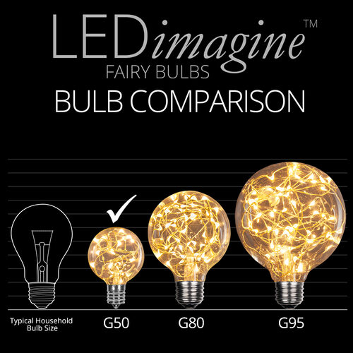 G50 Warm White LEDimagine TM Fairy Light Bulbs, E17 - Intermediate Base