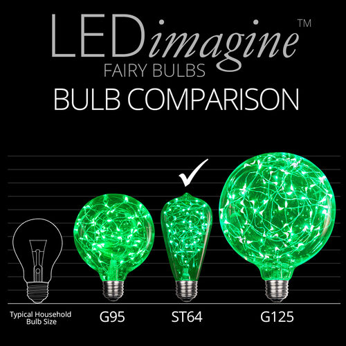 ST64 Green LEDimagine TM Fairy Light Bulbs