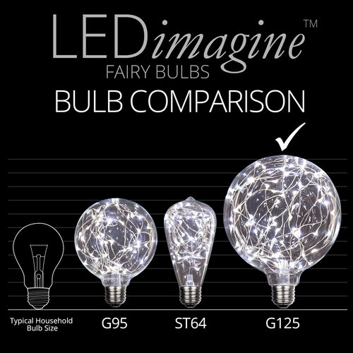 G125 Cool White LEDimagine TM Fairy Light Bulbs