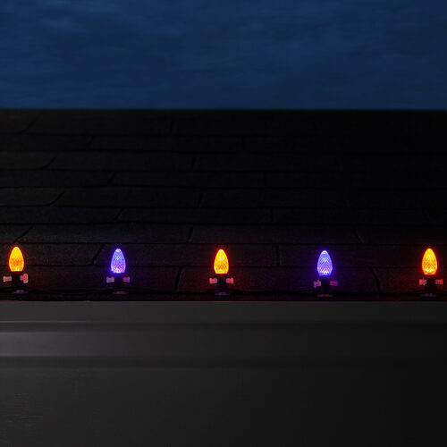 C7 Amber / Purple OptiCore Commercial LED Halloween Lights, 50 Lights, 50'