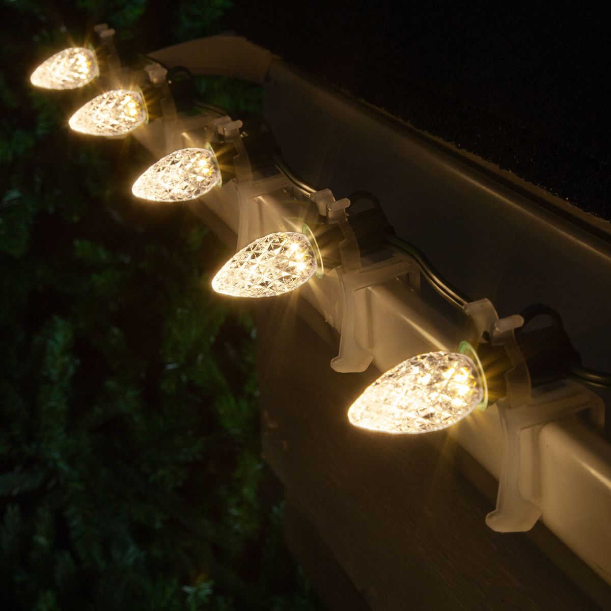 C7 120V Warm White LED Replacement Bulbs - Wintergreen