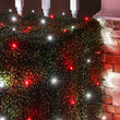 4' x 6' Red, Cool White Twinkle 5mm LED Christmas Net Lights, 100 Lights on Green Wire