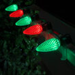 C9 Green / Red OptiCore Commercial LED Christmas Lights, 50 Lights, 50'