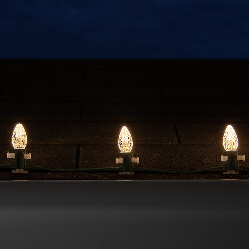 C7 Warm White OptiCore Commercial LED Christmas Lights, 25 Lights, 25'