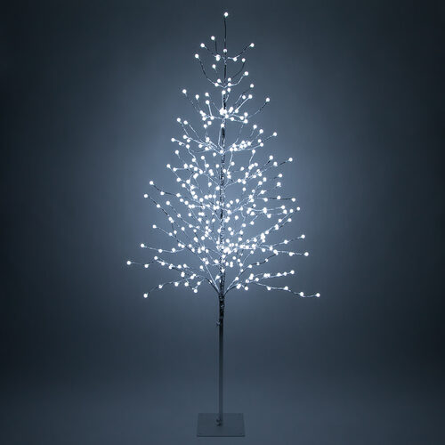 6' Silver Lighted Ornamental Tree, Cool White LED