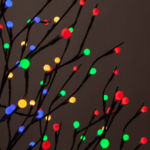 6' Brown Lighted Ornamental Tree, Multicolor LED