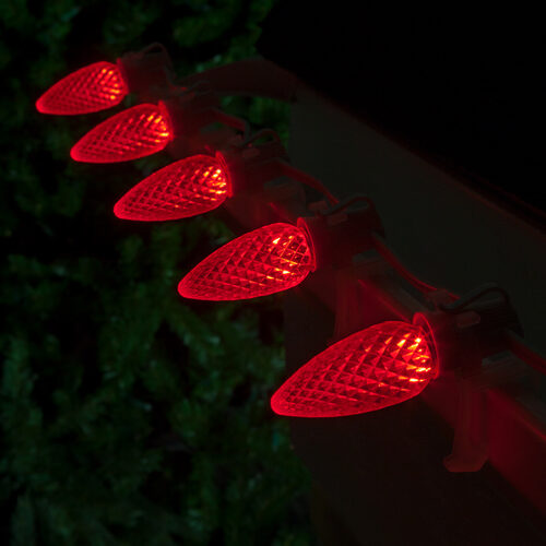C9 Red OptiCore Commercial LED Christmas Lights, 25 Lights, 25'
