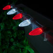 C9 Cool White / Red OptiCore Commercial LED Christmas Lights, 50 Lights, 50'