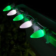 C9 Cool White / Green Smooth OptiCore Commercial LED Christmas Lights, 50 Lights, 50'
