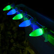 C9 Blue / Green Smooth OptiCore Commercial LED Christmas Lights, 50 Lights, 50'