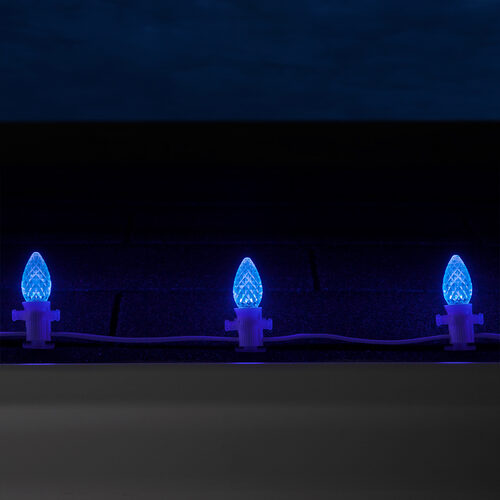 C7 Blue OptiCore Commercial LED Christmas Lights, 25 Lights, 25'