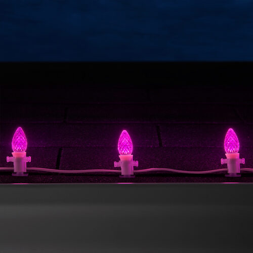 C7 Pink OptiCore Commercial LED Lights, 25 Lights, 25'