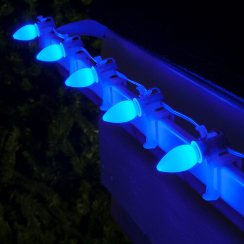 C7 Blue Smooth OptiCore Commercial LED Christmas Lights, 25 Lights, 25'