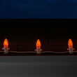C7 Amber OptiCore Commercial LED Halloween Lights, 25 Lights, 25'