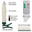 3.5" Remote Controlled LED Christmas Tree Candle Lights, Set of 10