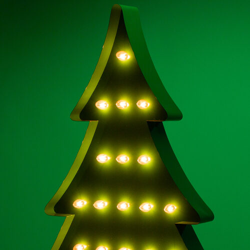 36" Green Marquee Christmas Tree, Clear Lights
