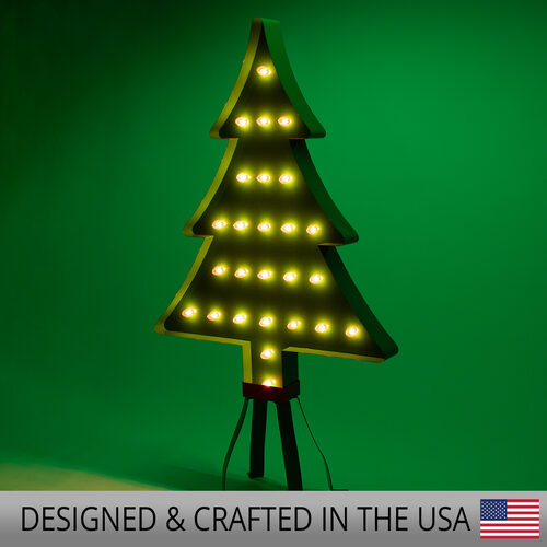 36" Green Marquee Christmas Tree, Clear Lights
