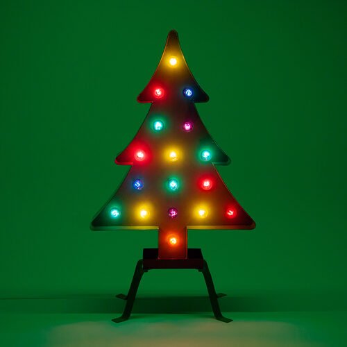 48" Green Marquee Christmas Tree, Multicolor Lights