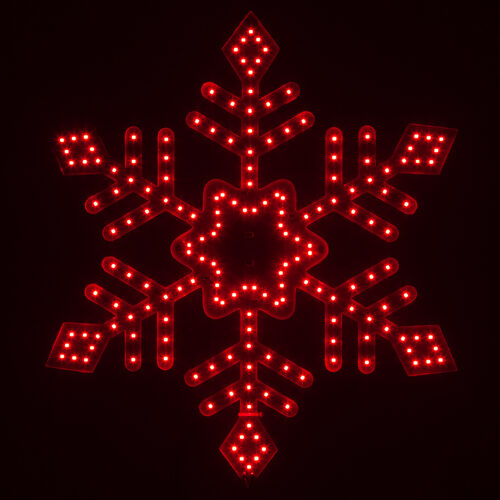 18" Ultra Bright SMD Diamond Tipped Snowflake, Red Lights