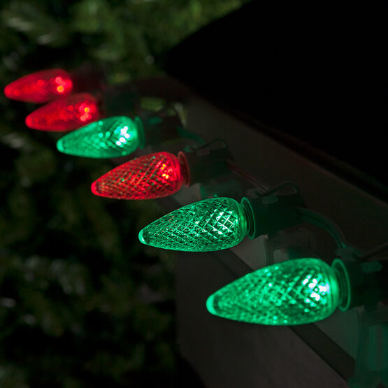 C9 120V Color Change Red LED Bulbs Wintergreen Corporation