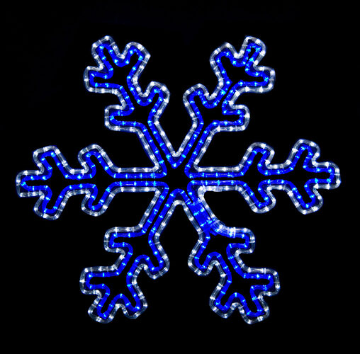 24" 30 Point Snowflake with Controller, Blue and Cool White 
