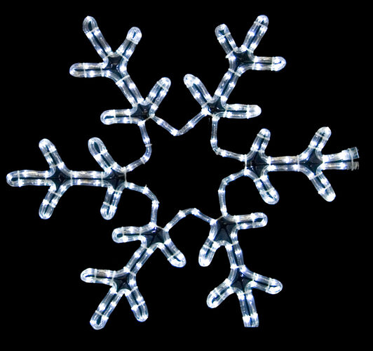 21" Star Center Snowflake, Cool White Lights 