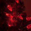 70 C6 Red LED Christmas Lights, Green Wire, 4" Spacing