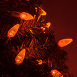 70 C6 Amber LED Christmas Lights, Green Wire, 4" Spacing