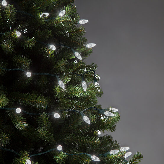 C6 Strawberry Cool White Led Christmas Lights On Green Wire C6 Strawberry Cool White Led Christmas