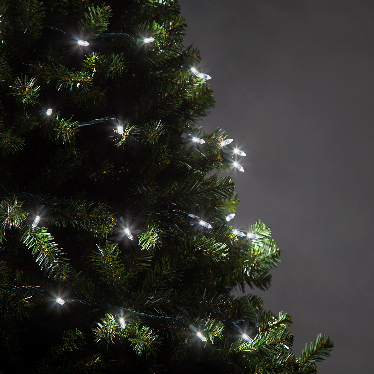 white string christmas tree lights