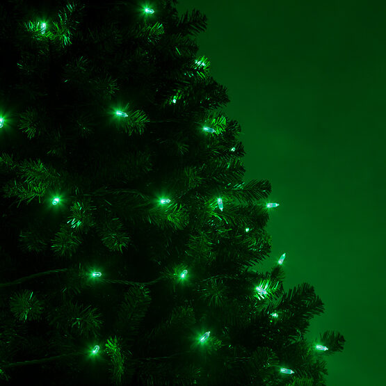 T5 Green Led Christmas Tree Lights On Green Wire Wintergreen Corporation