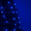 50 T5 Blue LED Christmas Tree Lights Green Wire, 6" Spacing