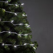 50 T5 Cool White LED Christmas Tree Lights White Wire, 4" Spacing