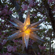 17" Silver Aurora Superstar TM Moravian Star Light, Fold-Flat, LED Lights, Outdoor Rated