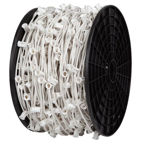 C7 Light Spool, 1000' Length, 12" Spacing, 7 Amp SPT1W White Wire, Commercial Grade