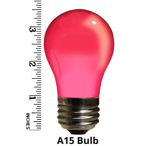 A15 Pink Opaque Bulbs, E26 - Medium Base