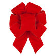 12" Red Puff Velvet 7-Loop Indoor Christmas Bow