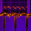 9' Garland Lights, 300 Amber Lamps, Black Wire