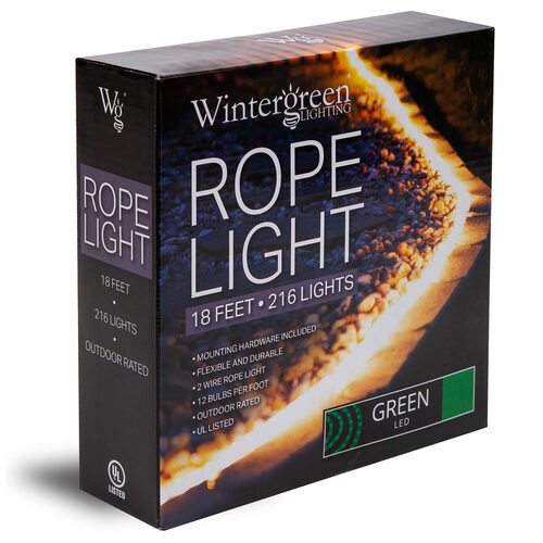 Green LED Rope Light, 18 ft