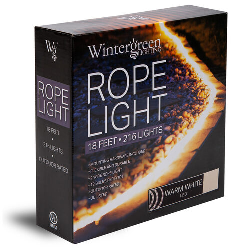 Warm White LED Rope Light, 18 ft