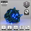 Kringle Traditions 5mm Blue LED Christmas Lights, Green Wire, 6" Spacing, Balled Set
