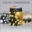 50 5mm Warm White LED Christmas Lights, Green Wire, 4" Spacing