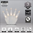 50 T5 Warm White LED Christmas Tree Lights White Wire, 4" Spacing
