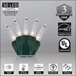 50 T5 Warm White Twinkle LED Christmas Tree Lights Green Wire, 6" Spacing