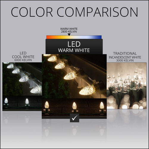 C7 Warm White OptiCore LED Bulbs