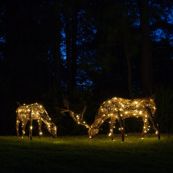 Outdoor Christmas Decorations Grapevine Reindeer with Head Down, 200