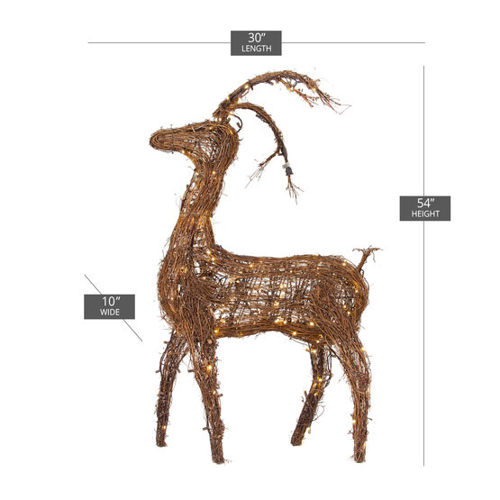 Outdoor Christmas Decorations Grapevine Standing Reindeer, 200 Warm