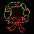 44" Large Christmas Wreath Motif, Red and Green Lights 