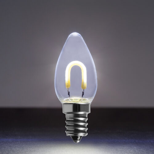 C7 Transparent Shatterproof Cool White FlexFilament LED Bulbs 