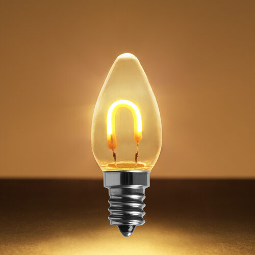 C7 Transparent Shatterproof Warm White FlexFilament LED Bulbs 